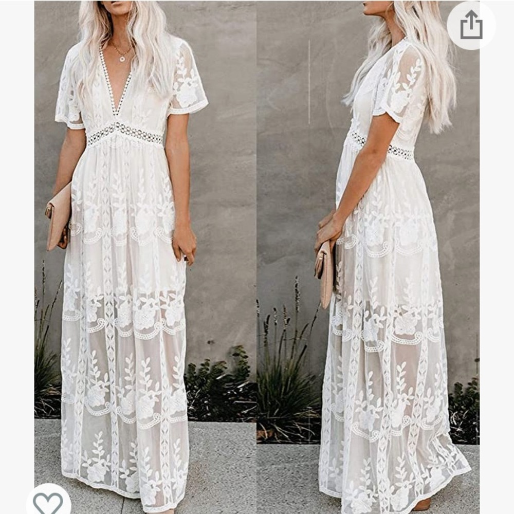 White Lace Maxi Dress
